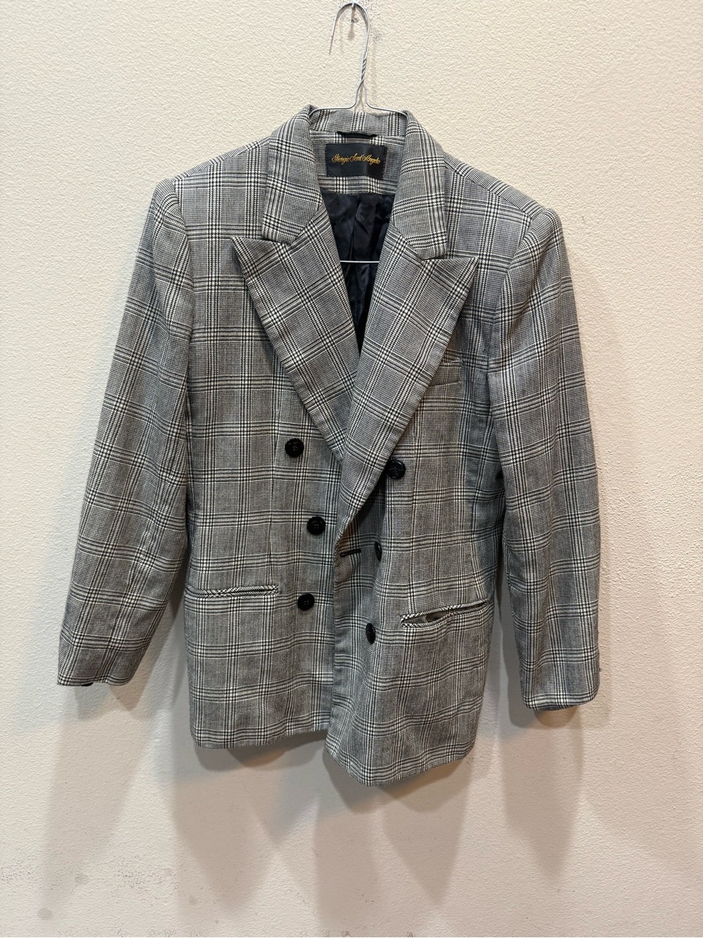 100% Pure Wool Houndstooth Vintage Blazer Giorgio Sant' Angelo